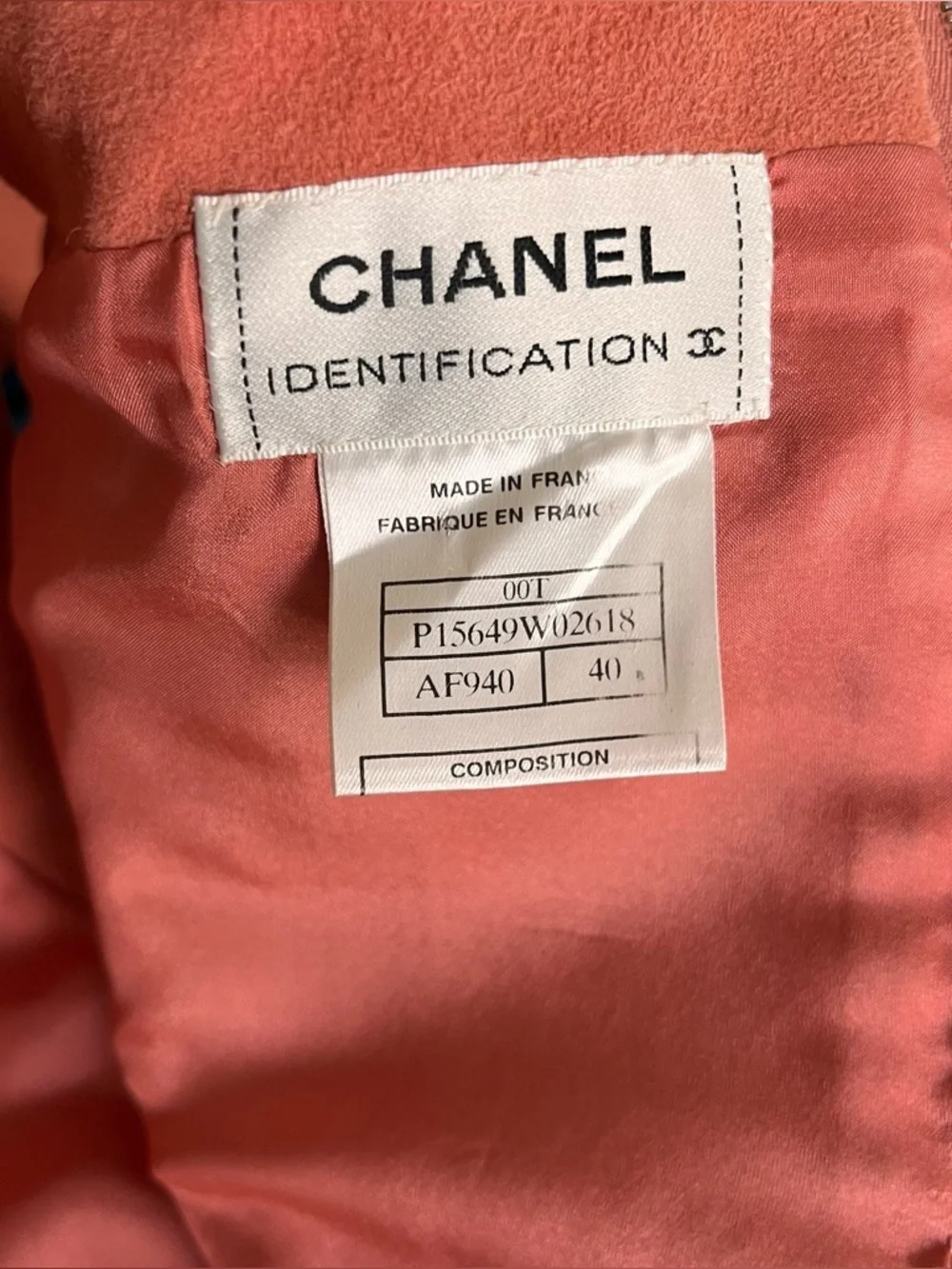 Chanel Vintage 1999 Salmon Pink Quilted Suede Top Vest Goat Skin 40 Rare